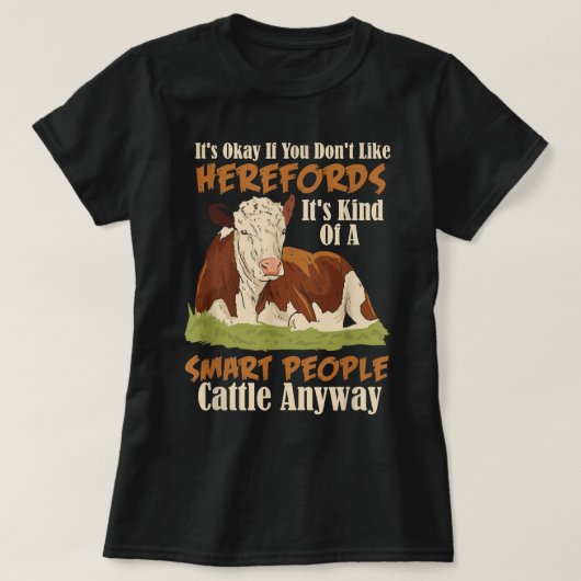 Hereford Cattle Koe Herd Livestock Hereford Breede T-shirt (Design voorkant)