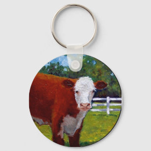 HEREFORD HEIFER COW ART SLEUTELHANGER