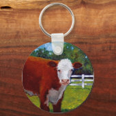 HEREFORD HEIFER KOE ART SLEUTELHANGER (Voorkant)