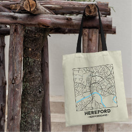 Hereford, Herefordshire City Map Tote Bag