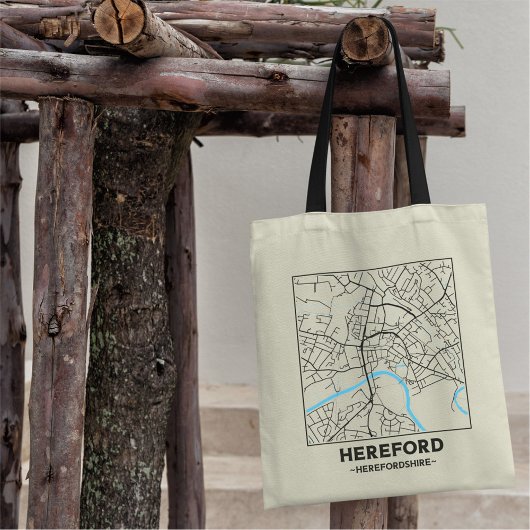 Hereford, Herefordshire City Map Tote Bag