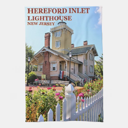 Hereford Inlet Lighthouse, New Jersey Theedoek (Verticaal)