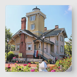 Hereford Inlet Lighthouse, New Jersey Wall Clock Vierkante Klok