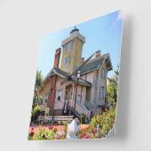 Hereford Inlet Lighthouse, New Jersey Wall Clock Vierkante Klok (Hoek)