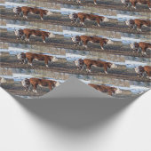 Hereford-kalveren in winterweide met sneeuw cadeaupapier (Hoek)