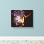Hereford Koe Canvas Kunst (Insitu (Houten vloer))