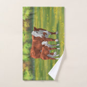 Hereford-Koe en Cute Calf in zomerperiode Bad Handdoek (Handdoek)