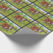 Hereford-Koe en Cute Calf in zomerperiode Cadeaupapier (Hoek)