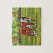 Hereford-Koe en Cute Calf in zomerperiode Legpuzzel (Verticaal)