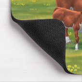 Hereford-Koe en Cute Calf in zomerperiode Muismat (Hoek)