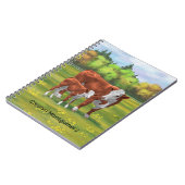 Hereford-Koe en Cute Calf in zomerperiode Notitieboek (Linkerzijde)