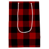 Hereford Koe met Santa Pet op Plaid Medium Cadeauzakje (Achterkant)