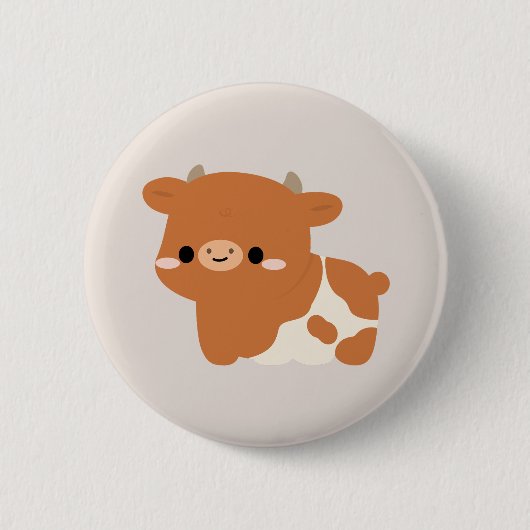 Hereford-koe Ronde Button 5,7 Cm (Voorkant)
