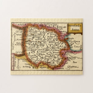 Herefordshire County England Oude antiquarische ka Legpuzzel