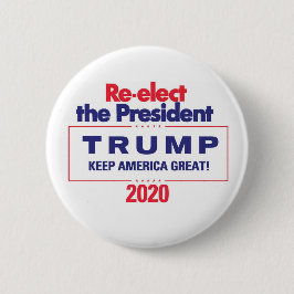 Herelecteer het President TRUMP 2020 Ronde Button 5,7 Cm