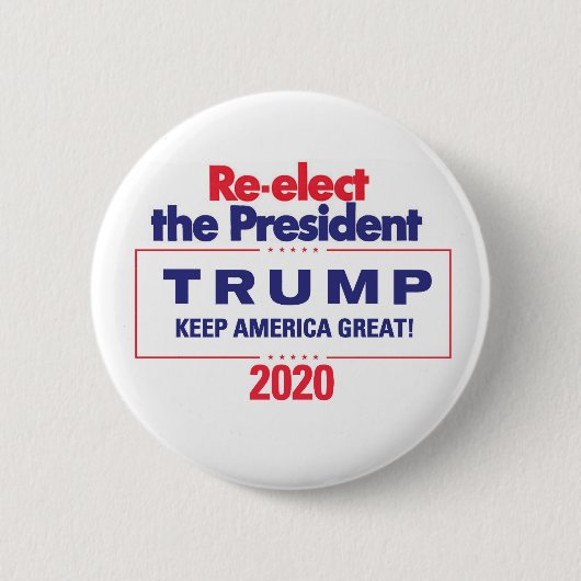 Herelecteer het President TRUMP 2020 Ronde Button 5,7 Cm (Voorkant)