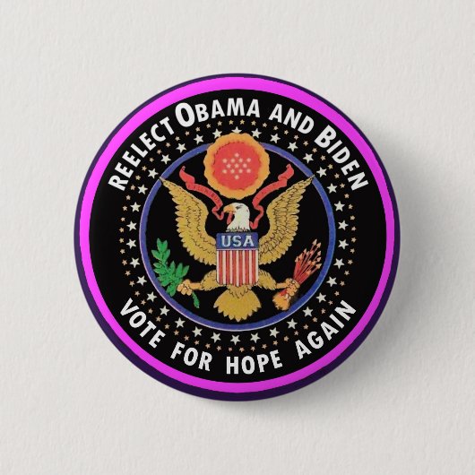 Herelecteer Obama / Biden 2012 Ronde Button 5,7 Cm (Voorkant)