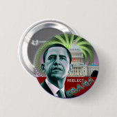 Herelecteer Obama Ronde Button 5,7 Cm (Voorkant /achterkant)