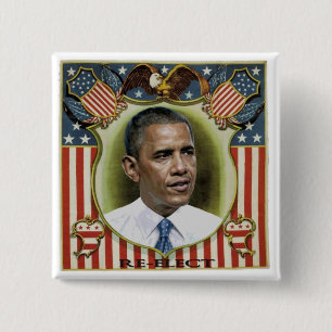 Herelecteer Obama Vierkante Button 5,1 Cm