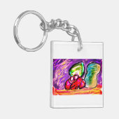 Heremietkreeft edelsteen sleutelhanger (Voorkant Links)
