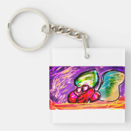 Heremietkreeft edelsteen sleutelhanger