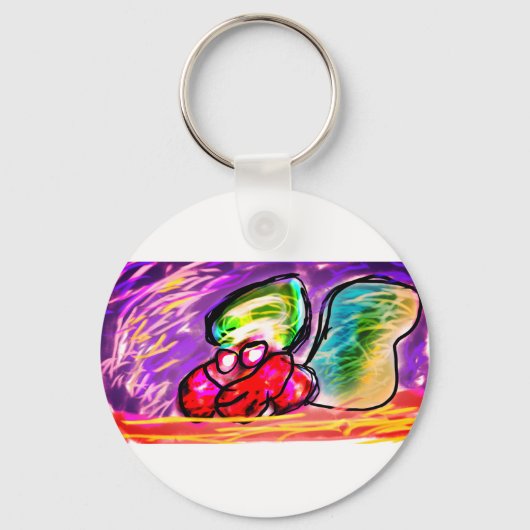 Heremietkreeft edelsteen sleutelhanger (Voorkant)