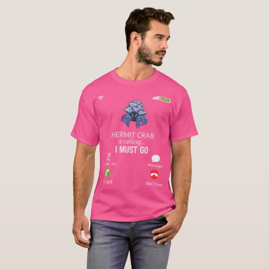 Heremietkreeft roept dat ik moet gaan Dierenvriend T-shirt (Voorkant volledig)
