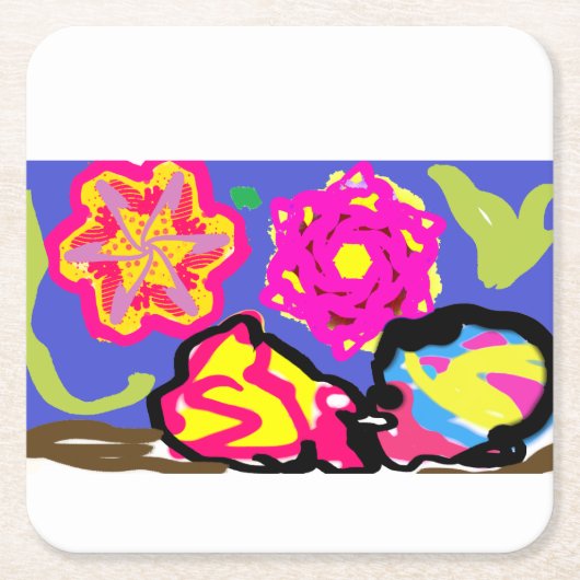 Heremietkreeften bruiloft kartonnen onderzetters (Voorkant)