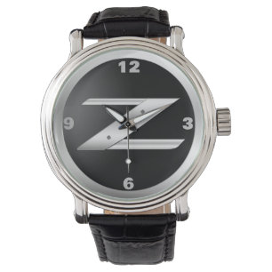 Heren 350Z zwarte leren horloge