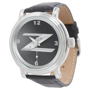 Heren 350Z zwarte leren horloge