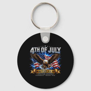 Heren 4 juli T-shirt Heren Patriottische Vrijheid Sleutelhanger