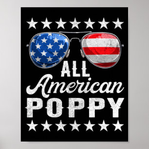 Heren Amerikaanse Klaproos Shirt 4 juli Matching Poster