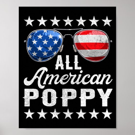 Heren Amerikaanse Klaproos Shirt 4 juli Matching Poster (Voorkant)