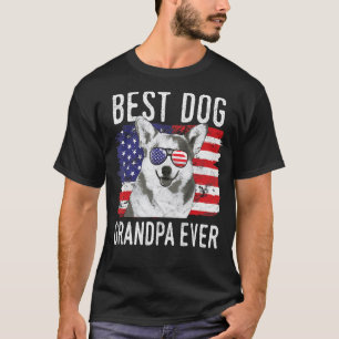 Heren Amerikaanse Vlag Beste Hond Grootvader Ooit T-shirt