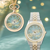Heren Aqua Marble Romeinse cijferen horloge – Eid