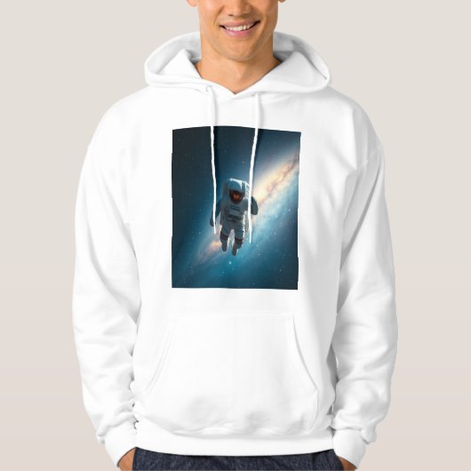 Heren Astronaut Space Galaxy Pullover Hoodie (Voorkant)
