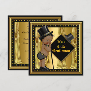 Heren Babyshower Jongen Goud Zwart Etnisch Kaart