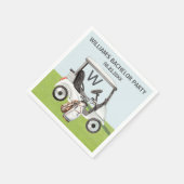 Heren Bachelorfeest Golf Thema Monogram Servet (Hoek)