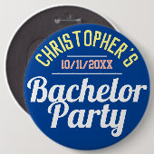 Heren Bachelorfeest Knop Ronde Button 6,0 Cm (Voorkant /achterkant)