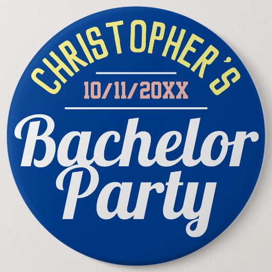Heren Bachelorfeest Knop Ronde Button 6,0 Cm (Voorkant)