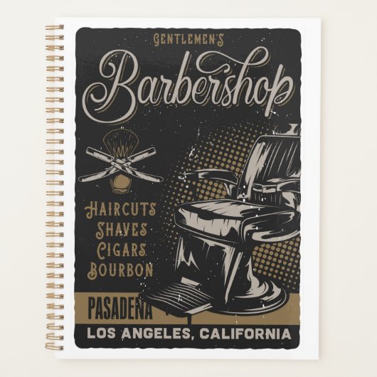 Heren Barbershop Retro Kapsels Scheren Planner (Voorkant)