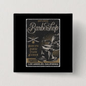 Heren Barbershop Retro Kapsels Scheren Vierkante Button 5,1 Cm (Voorkant)