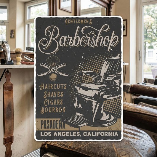 Heren Barbershop Retro Kapsels Scheren Vierkante Sticker