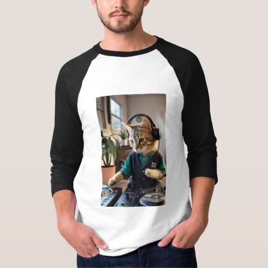 Heren Basic 3/4 Mouwen Raglan T-Shirt (Voorkant)