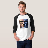 Heren Basic 3/4 Mouwen Raglan T-Shirt (Voorkant volledig)