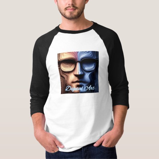 Heren Basic 3/4 Mouwen Raglan T-Shirt (Voorkant)
