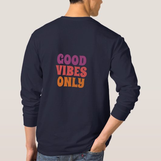 “Heren Basic Donkere Lange Mouwen T-Shirt – Comfor (Achterkant)