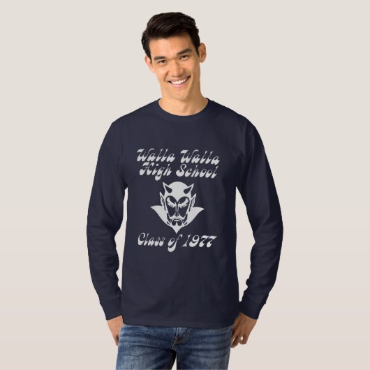 Heren Basic Lange Mouwen T - Donker T-shirt (Voorkant volledig)
