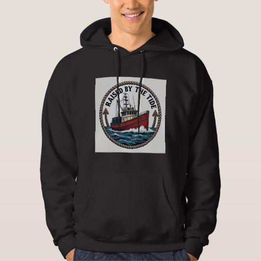 Heren Basic "Raised by the Tide" Grafisch T-shirt (Voorkant)