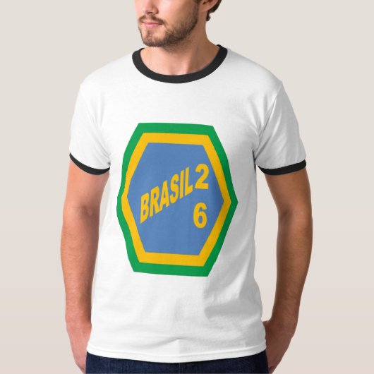 Heren Basic Ring T-Shirt BRASIL 26 (Voorkant)